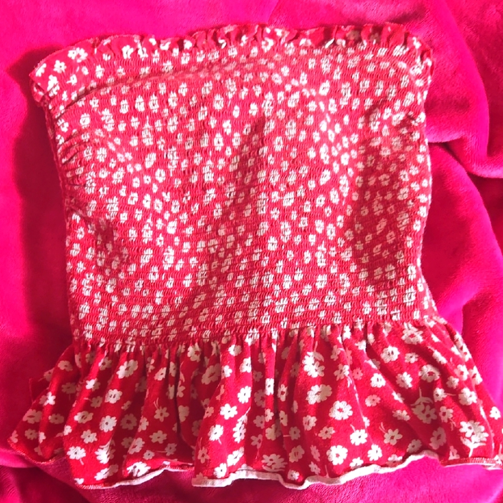 Red Floral Gorgeous Tube Top